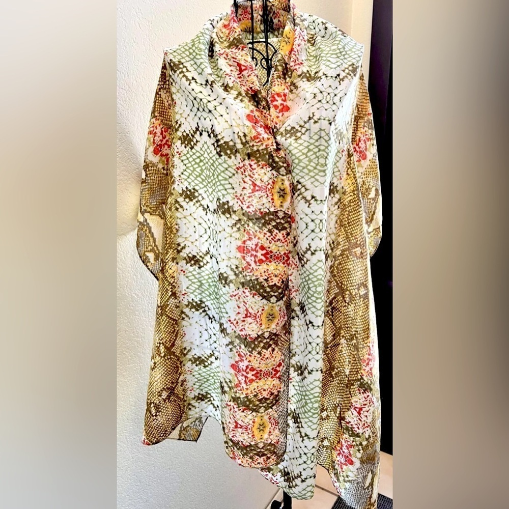 Chico’s | ladies snake print rectangular silk scarf
